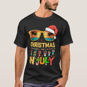 Santa Claus Sungles Beach Christmas In July Men Wo T-Shirt