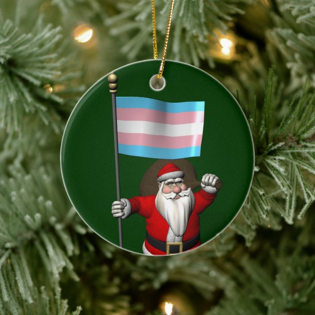 Santa Claus Supporting Transgender Community Ceramic Tree Decoration (Tree)