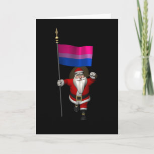 Santa Claus Supports Bisexuality On Flag Card