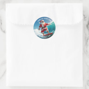 Santa Claus Surfing Christmas In July Classic Classic Round Sticker
