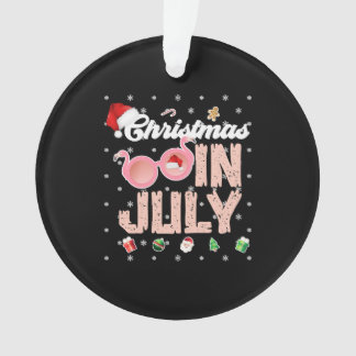 Santa Claus Surfing Hawaiian Christmas In July Ornament