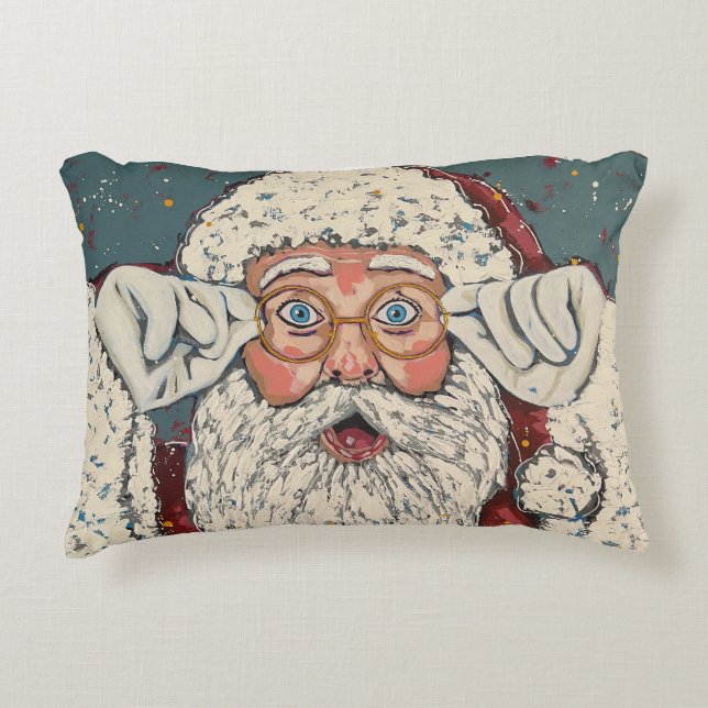 Santa Claus Surprise Decorative Cushion (Front)