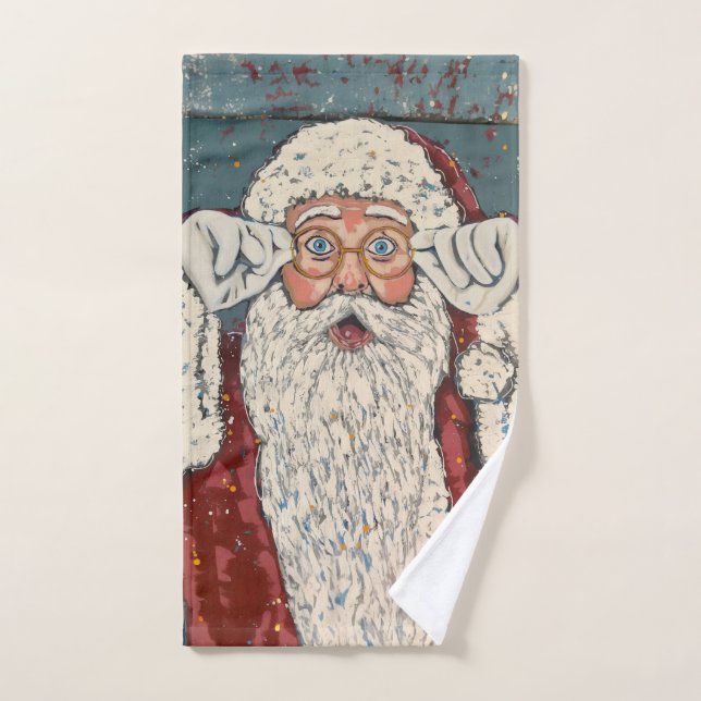 Santa Claus Surprised Bath Towel Set (Hand Towel)