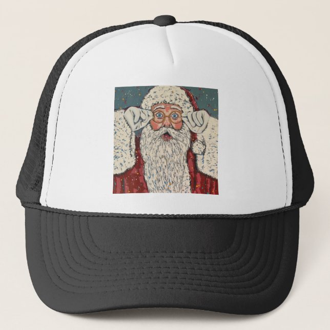 Santa Claus Surprised Trucker Hat (Front)