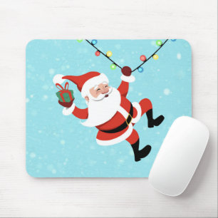 Santa Claus swinging on a string of rope Chrismas Mouse Mat