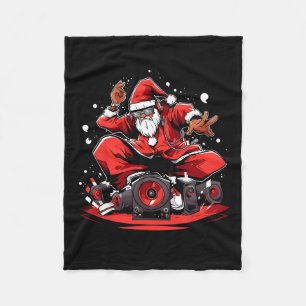 Santa Claus Symphony Embrace The Joy Of Christmas Fleece Blanket