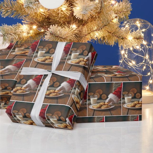 Santa Claus Taking a Cookie Wrapping Paper (Holidays)
