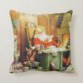 Santa Claus & the Elves at the North Pole Cushion