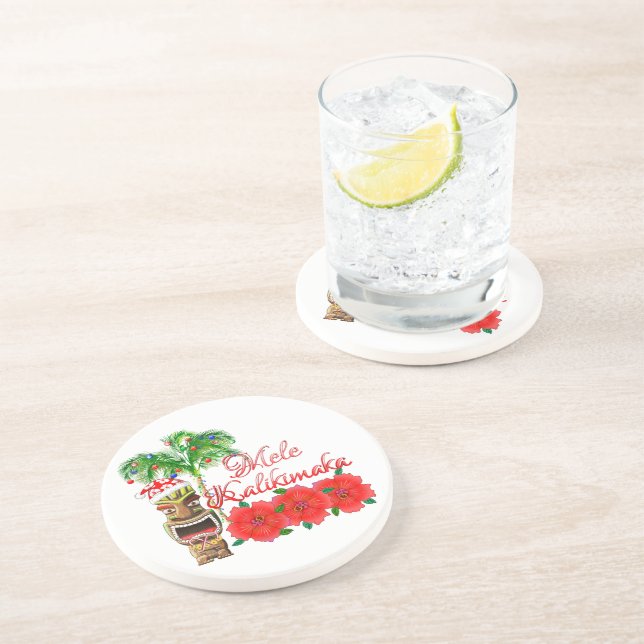 Santa Claus Tiki Mele Kalikimaka Coaster (Side)