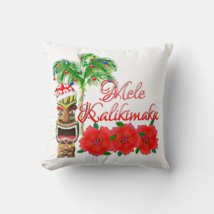 Santa Claus Tiki Mele Kalikimaka Cushion