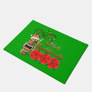 Santa Claus Tiki Mele Kalikimaka Doormat