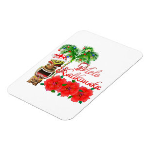 Santa Claus Tiki Mele Kalikimaka Magnet