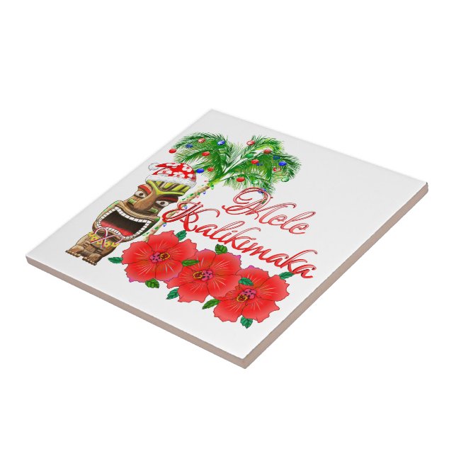 Santa Claus Tiki Mele Kalikimaka Tile (Side)