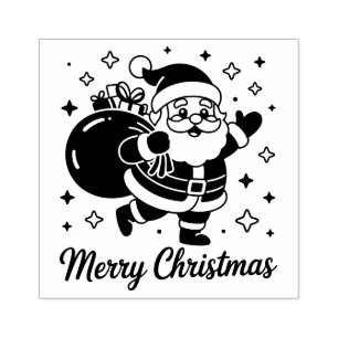 Santa Claus Toy Bag Christmas Card Rubber Stamp