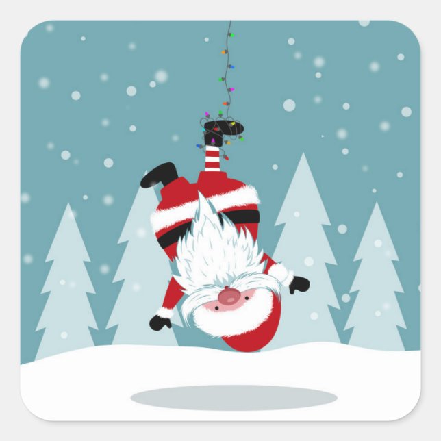 Santa claus trap square sticker (Front)