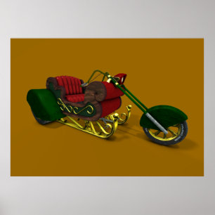 Santa Claus Trike Sledge Poster