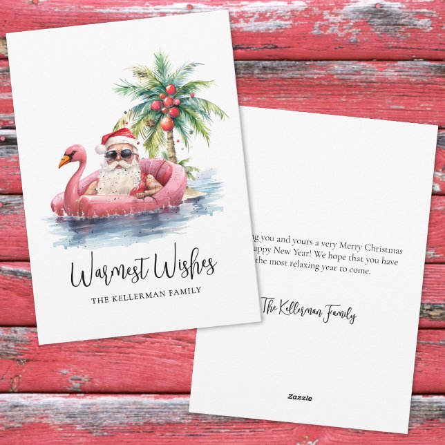 Santa Claus Tropical Beach Christmas Holiday Card (Santa Claus Tropical Beach Christmas Holiday Card)