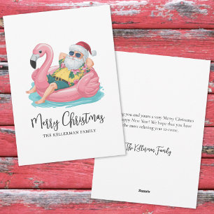 Santa Claus Tropical Beach Christmas Holiday Card