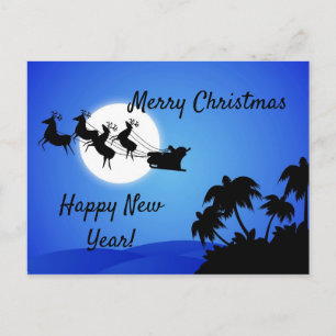 Santa Claus Tropical Christmas Trees   Card