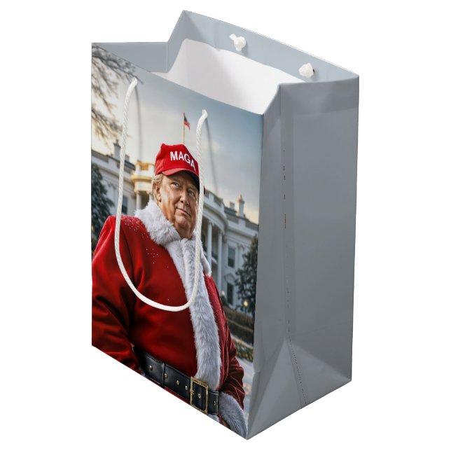 Santa Claus Trump  Medium Gift Bag (Front Angled)