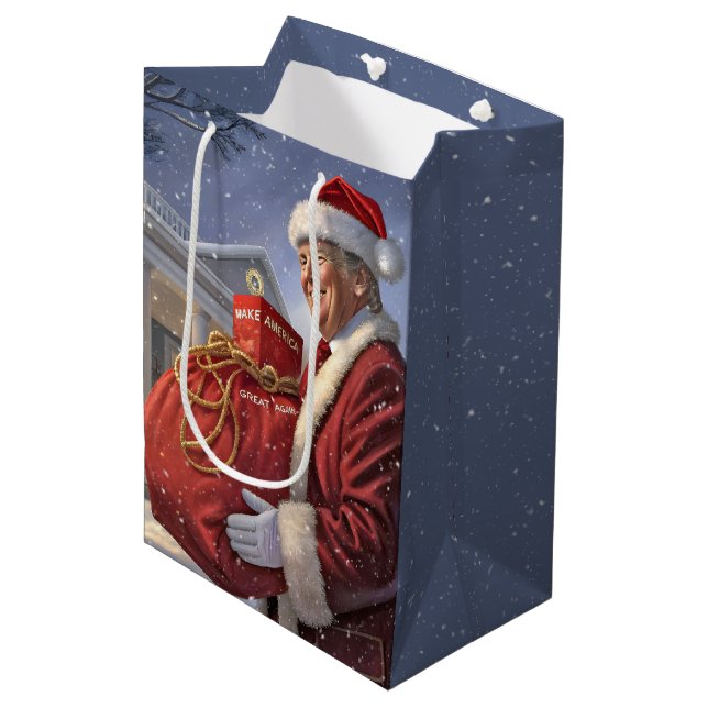 Santa Claus Trump With Gift Bag (Front Angled)