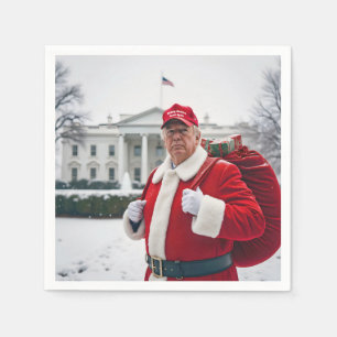 Santa Claus Trump With Red Sack Napkin