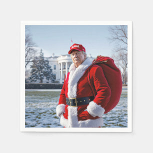 Santa Claus Trump With Red Sack Napkin