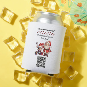 Santa Claus Two Sides Business Card Edit QR Code Can Cooler