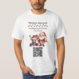 Santa Claus Two Sides Business Card Edit QR Code T-Shirt