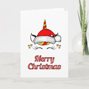 Santa Claus Unicorn Christmas Geek Funny Gift Idea Card