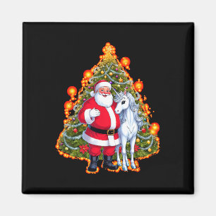 Santa Claus Unicorn Christmas Sweater Christmas Tr Magnet