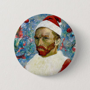 Santa Claus, Van Gogh 6 Cm Round Badge