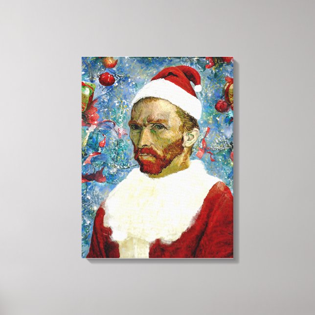 Santa Claus, Van Gogh Stretched Canvas Print (Front)