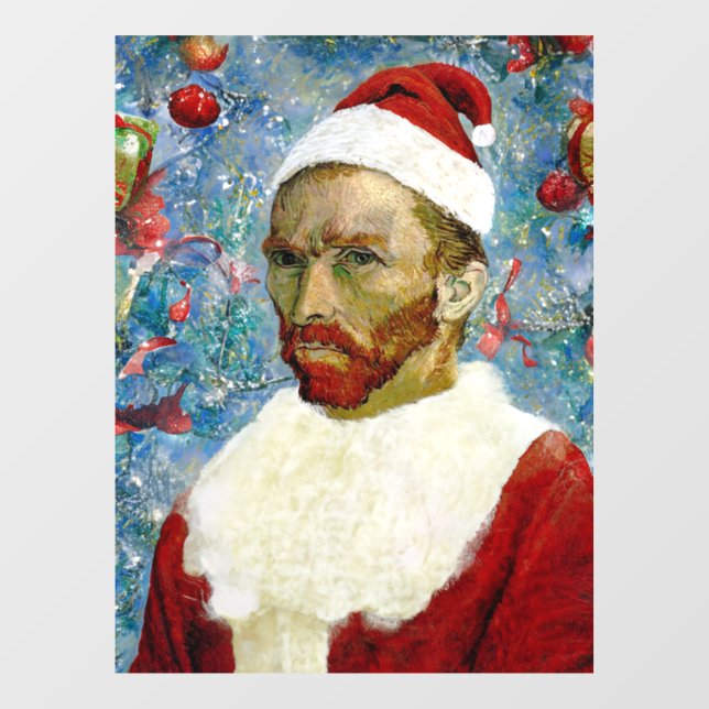 Santa Claus, Van Gogh Window Cling (Sheet)