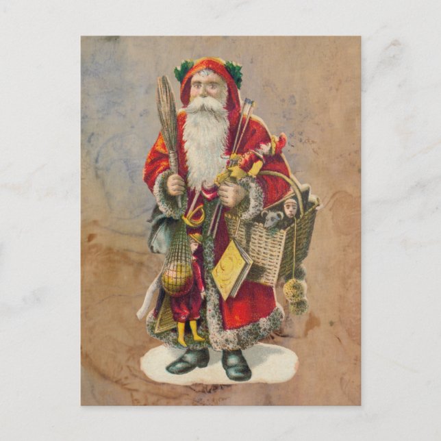 Santa Claus Vintage Antique Christmas  Holiday Postcard (Front)
