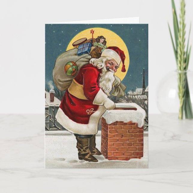 Santa Claus Vintage Christmas Card (Front)