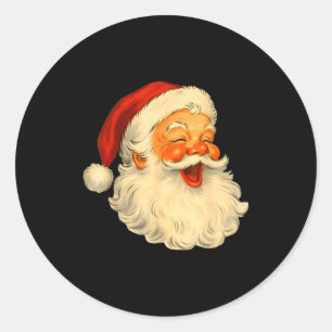 Santa Claus Vintage Christmas Retro Santa Xmas Men Classic Round Sticker