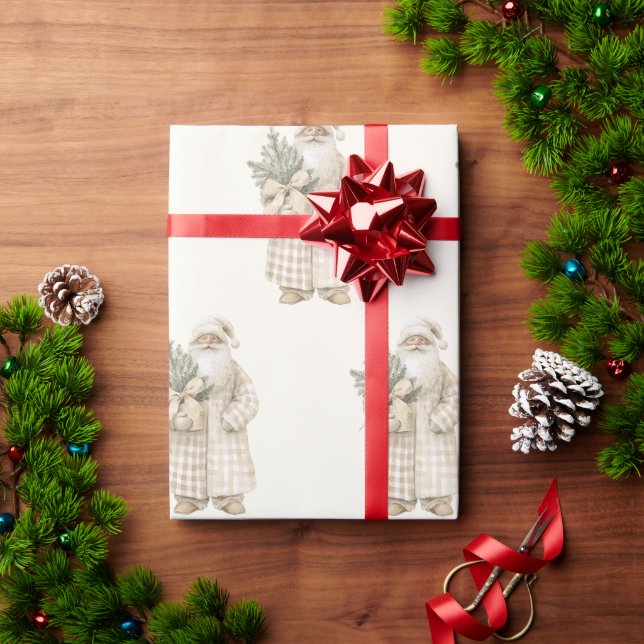 Santa Claus Vintage Christmas Wrapping Paper (Holiday Gift)