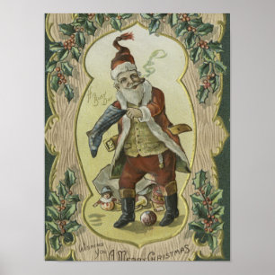 Santa claus Vintage Illustration Poster