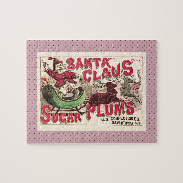 Santa Claus Vintage Illustration Sleigh Jigsaw Puzzle (Horizontal)