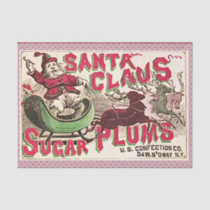 Santa Claus Vintage Illustration Sleigh Tissue Paper