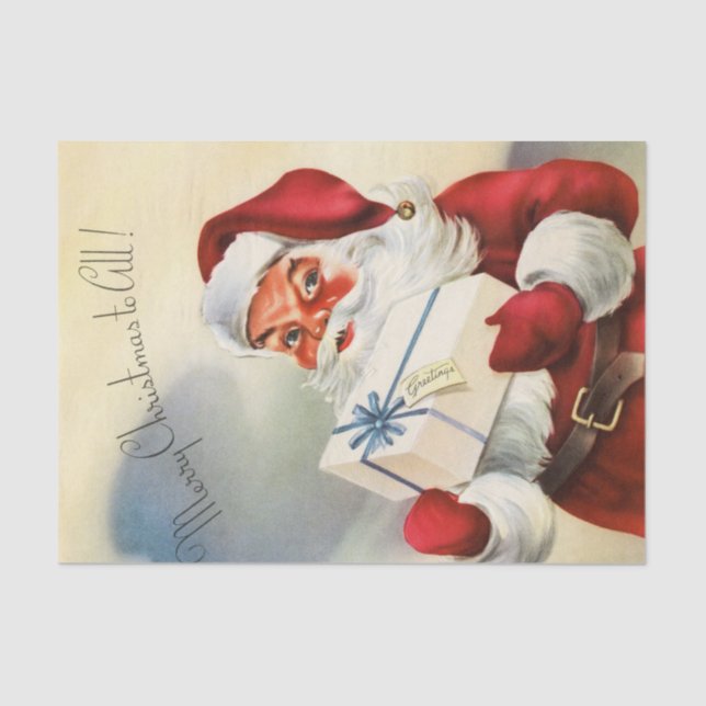 Santa Claus vintage illustration Tissue Paper (Front)
