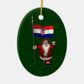 Santa Claus Visiting Croatia Ceramic Tree Decoration