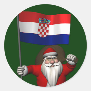 Santa Claus Visiting Croatia Classic Round Sticker