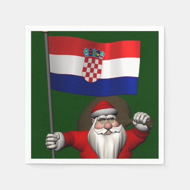 Santa Claus Visiting Croatia Napkin (Front)