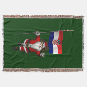 Santa Claus Visiting Croatia Throw Blanket