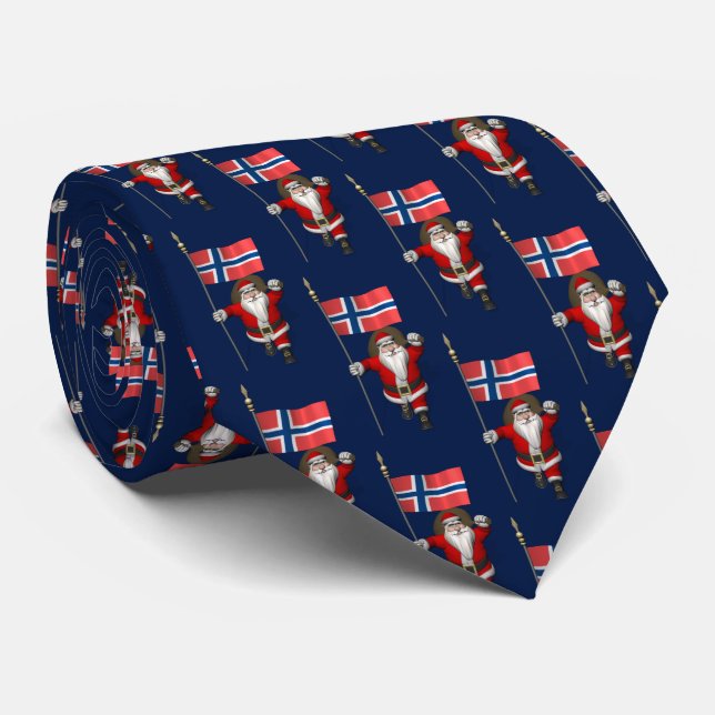 Santa Claus Visiting Norway Tie (Rolled)