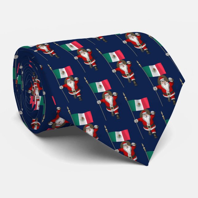 Santa Claus Visiting Of Mexico Tie (Rolled)