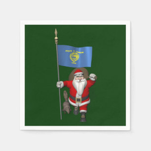 Santa Claus Visiting The Beaver State Napkin