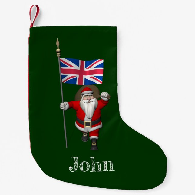 Santa Claus Visits United Kingdom Small Christmas  Small Christmas Stocking (Front)
